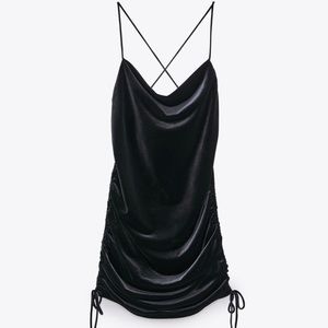 Zara Draped Velvet Mini Dress